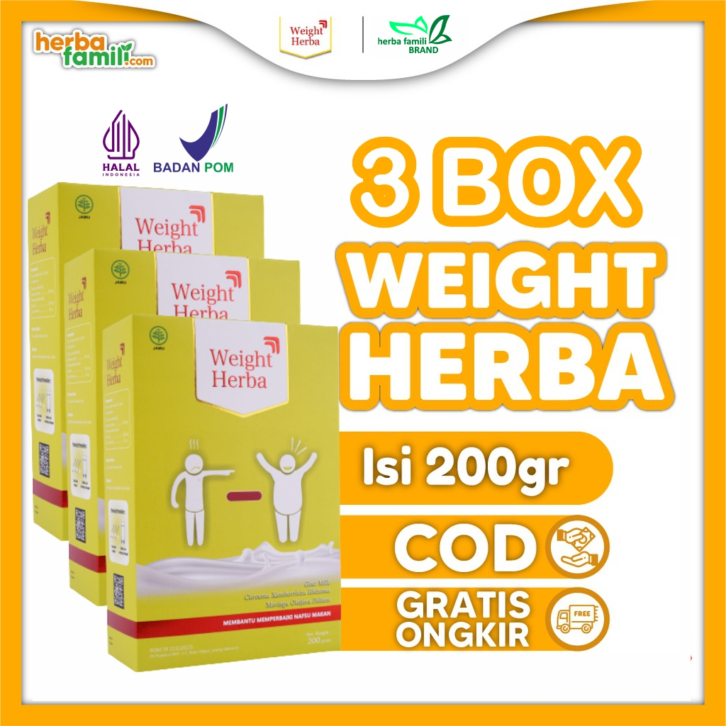 

[VC] PAKET 3 BOX SUSU WEIGHT HERBA ORIGINAL 100% DARI BAHAN ALAMI PENAMBAH BERAT BADAN CEPAT DAN MUDAH