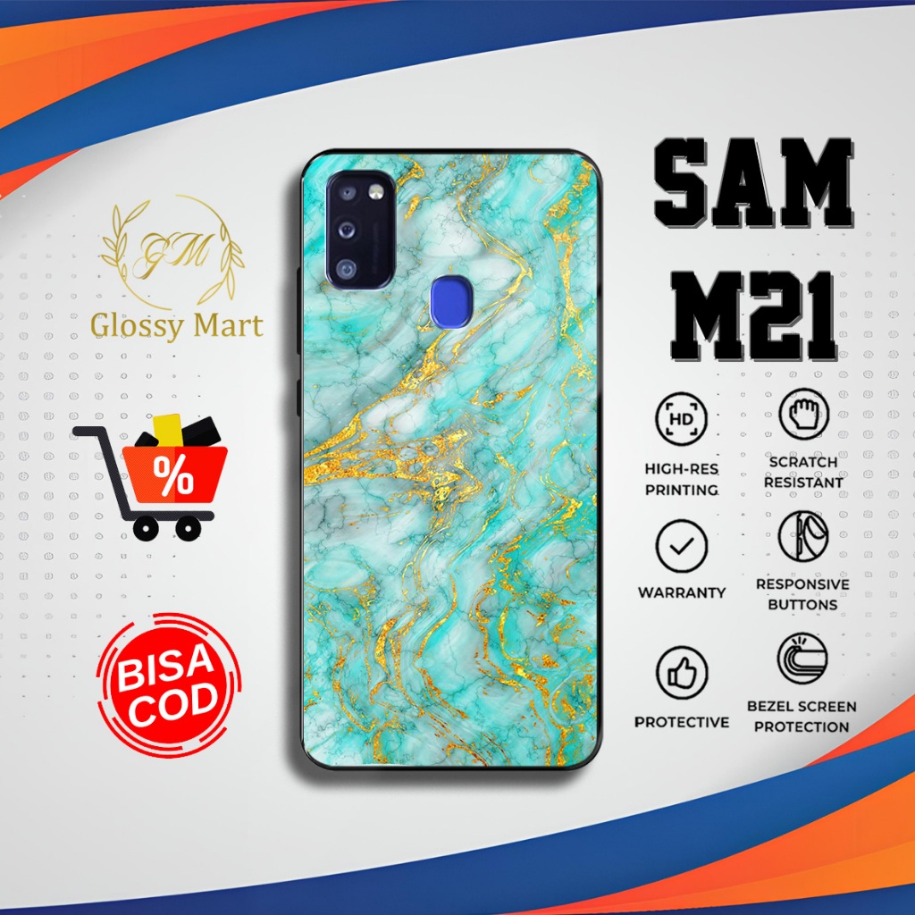 Case Samsung M21 Marmer Casing Samsung M21 Hardcase Softcase Glossy Kesing Terlaris Glossy Mart