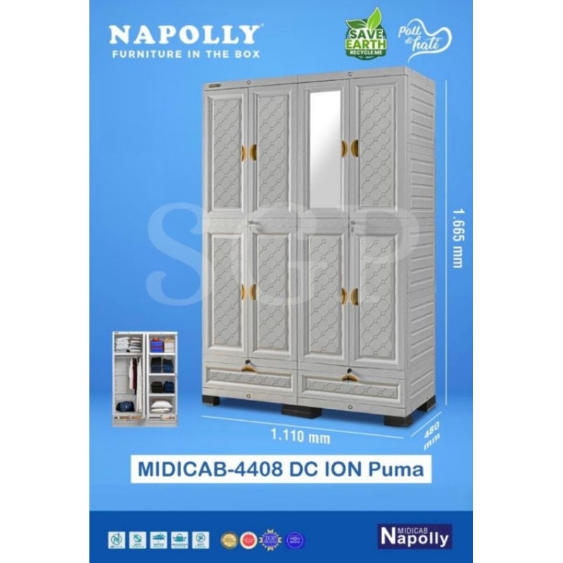 MIDICAB 4408 DC ION/LEMARI PAKAIAN/LEMARI PLASTIK SUSUN/LEMARI PLASTIK/LEMARI PAKAIAN PLASTIK/LEMARI