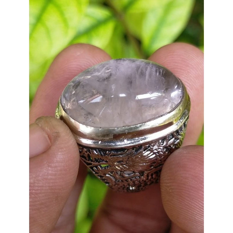 cincin batu akik natural kecubung es