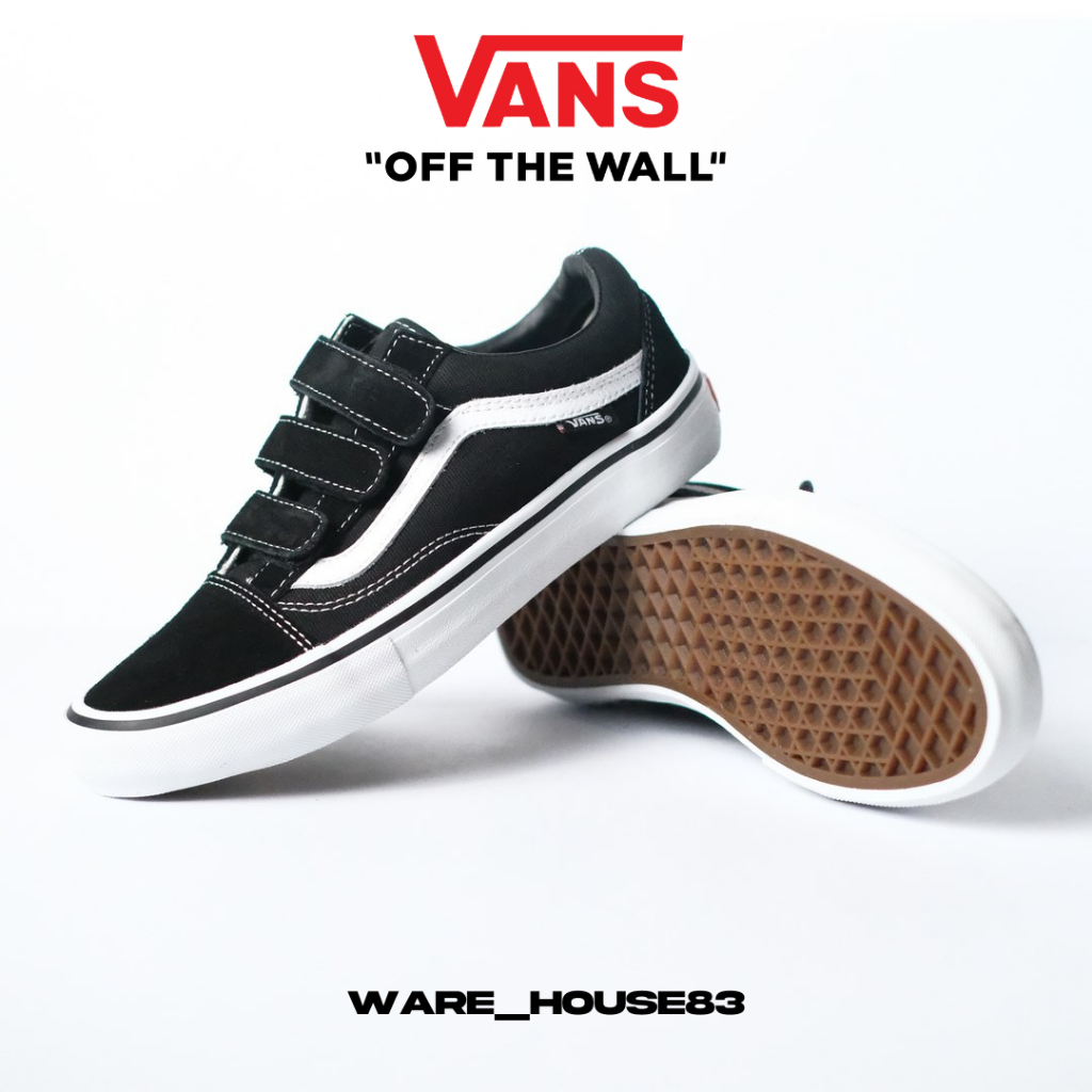 Vans Old Skool Pro Velcro Black White Original