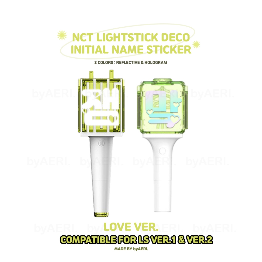 

N C T LIGHTSTICK DECO STICKER LOVE ver. REFLECTIVE HOLOGRAM INITIAL NAME (sticker 127 dream neobong nama inisial reflektif)