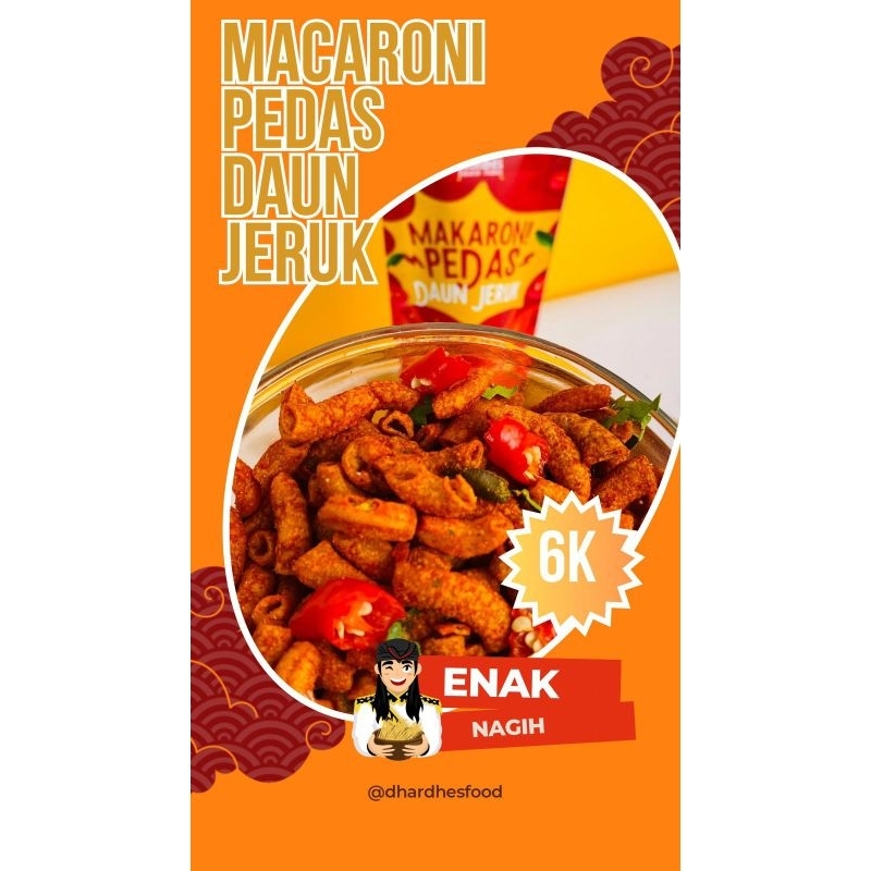 

MAKARONI PEDAS DAUN JERUK DHARDHES UKURAN 40G SNACK PREMIUM