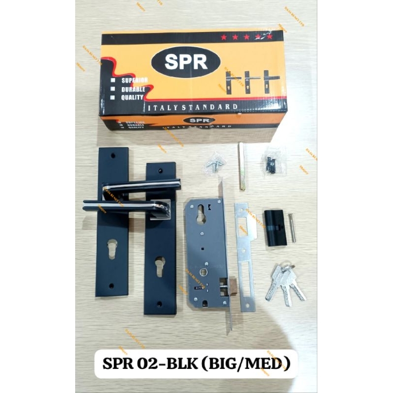 Kunci Pintu Rumah Besar HITAM 25cm SPR - Handle Kunci Pintu Minimalis Black SPR