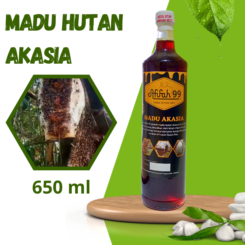 

Madu Hutan Akasia Afifah 99 (650 ml) Madu Akasia - Madu Hutan Asli Murni Raw Honey