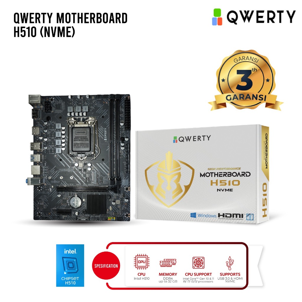 QWERTY MOTHERBOARD H510 (NVME)