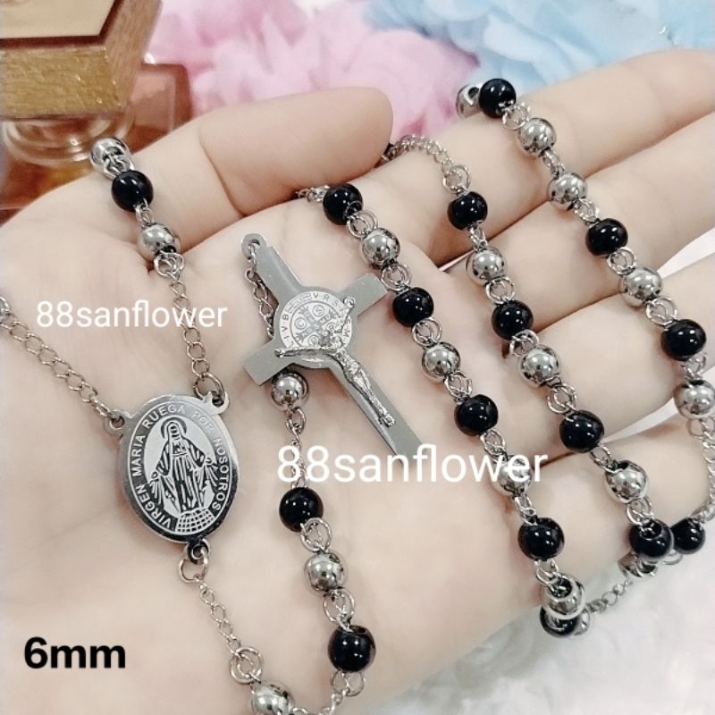 ROSARIO TITANIUM BLACK Kalung Rosario Titanium Hitam