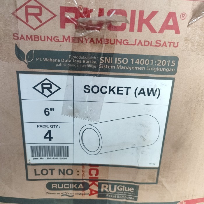 Sok Rucika AW 6inch | Sock / Socket 6inch | Sambungan Paralon 6 inch
