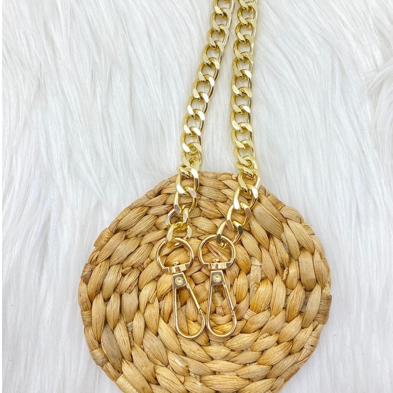 STRAP RANTE PENDEK GOLD TENTENG | RANTAI TENTENG TAS MINI TOP HANDLE (RANTAI + CAITAN) RANTE AKSESOR