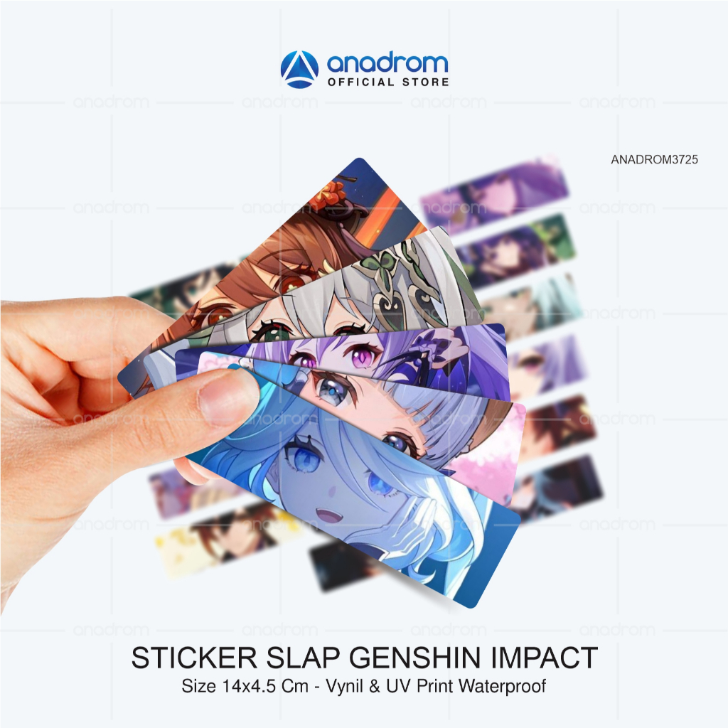 

Stiker Slap Genshin Impact | Stiker Slap Character Genshin Impact | Stiker Slap Aesthetic | Stiker Slap 1 Pack Isi 4 Pcs | Size 14x4.5 Cm | Anadrom 3725