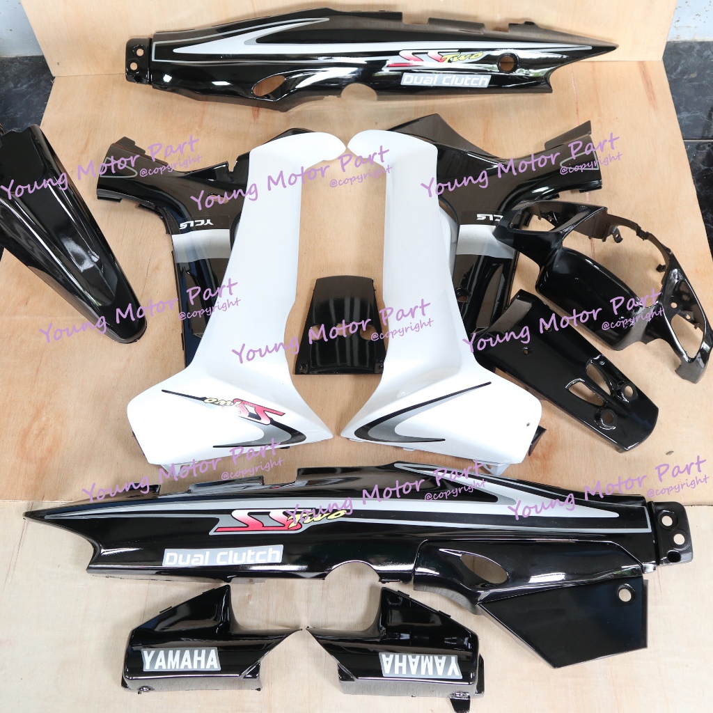 Cover Bodi Full Set Body Fizr Fiz R SS Two Hitam Putih
