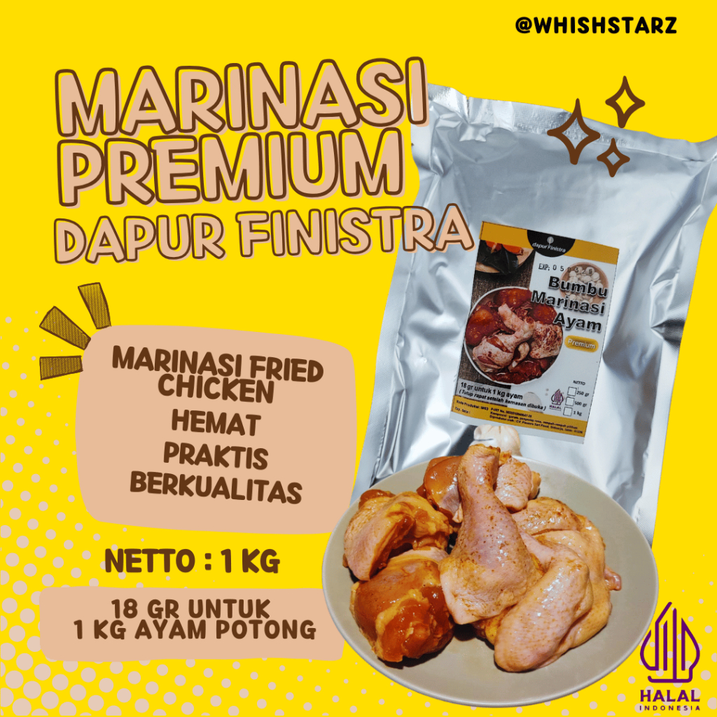 

Marinasi Premium Fried Chicken 1 kg (Ayam Goreng) Dapur Finistra