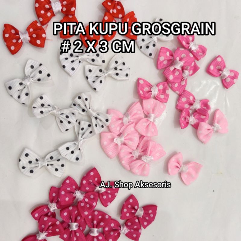 

APLIKASI TEMPEL PITA DASI KUPU, PITA KUPU GROSGRAIN ISI 12 PCS