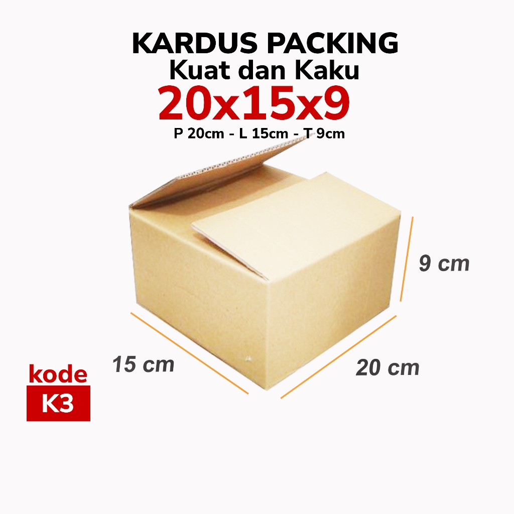 

Kardus Box Karton K3 Uk. 20x9x15 cm Cocok untuk Packing Online Shop murah dan berkualitas