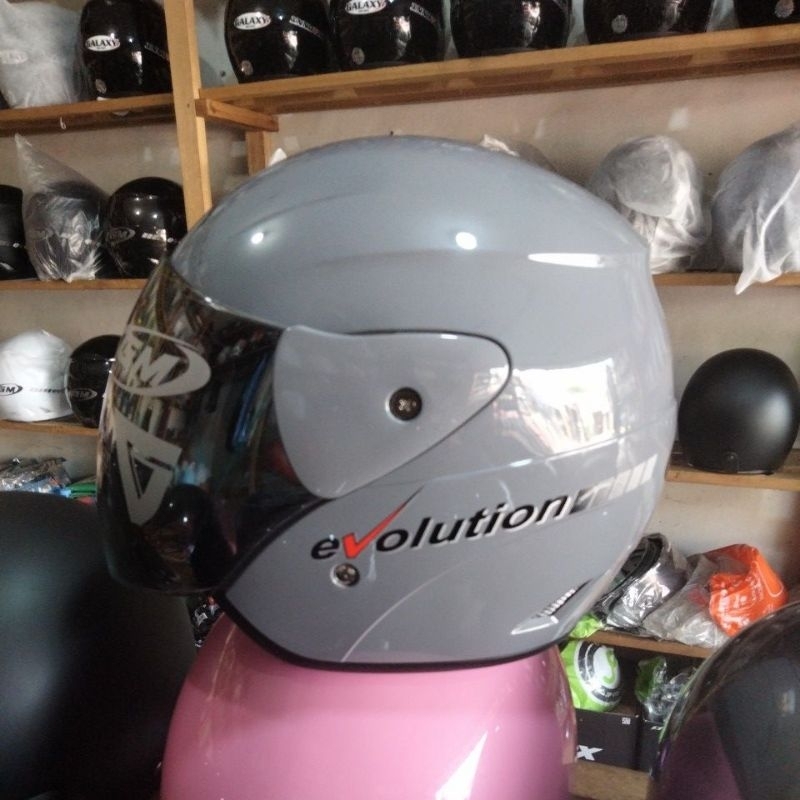HELM GM EVOLUTION ORIGINAL 100% (warna grey, pink, cream)