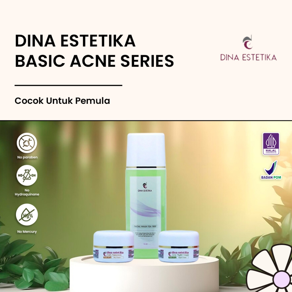 Paket Skincare Basic Acne Basic Whitening Facial Wash 100 Ml, Daily Sunscreen Spf 15 10 Gram, Acne N