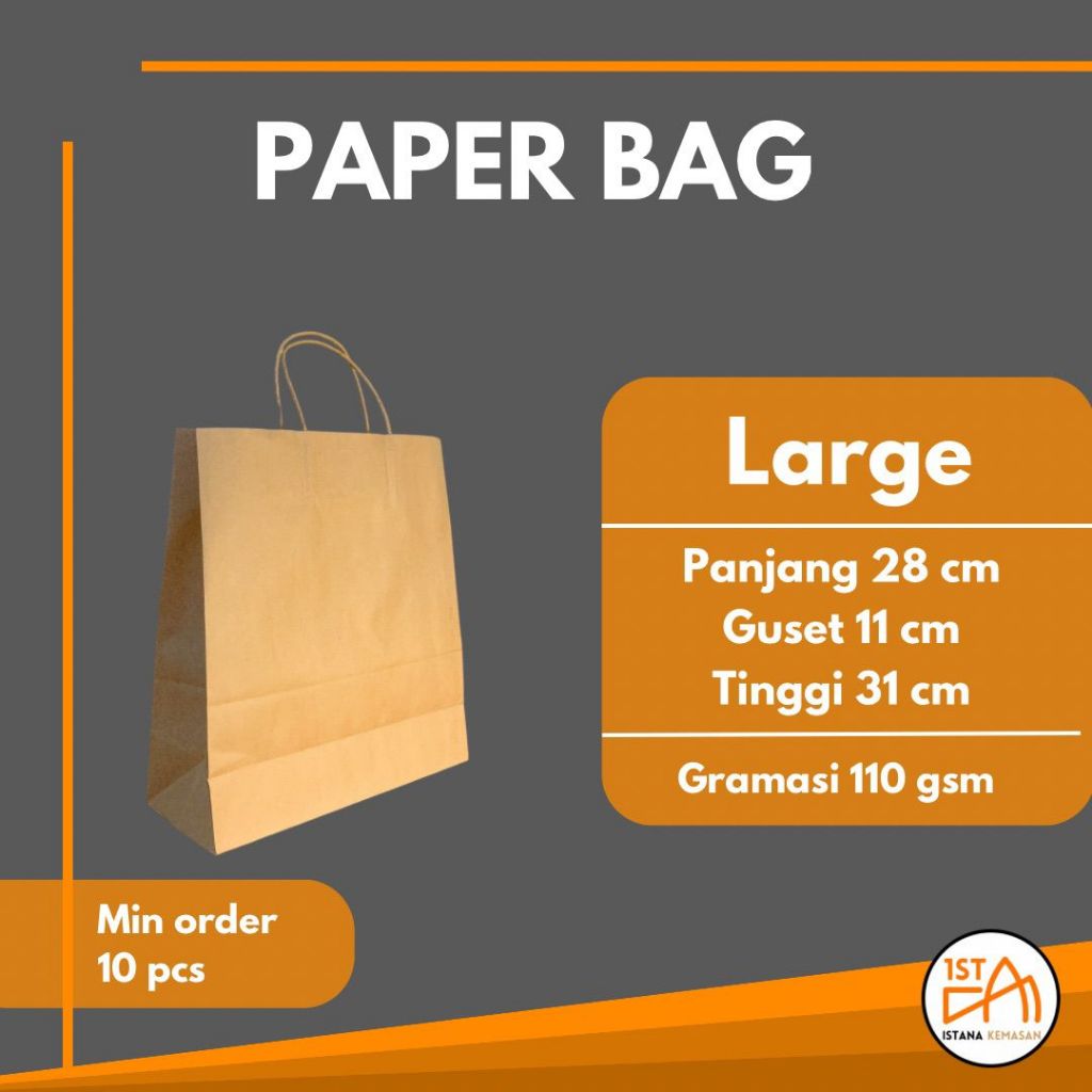 

Paper Bag Coklat Polos Ukuran Large