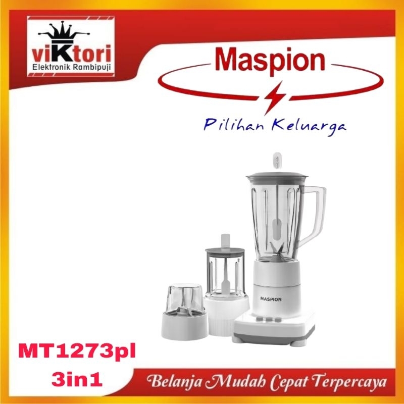 MASPION MT1273PL / BLENDER MASPION PLASTIK 1LITER / BLENDER MASPION 3IN1 PLASTIK MIKA / PELUMAT MAKA