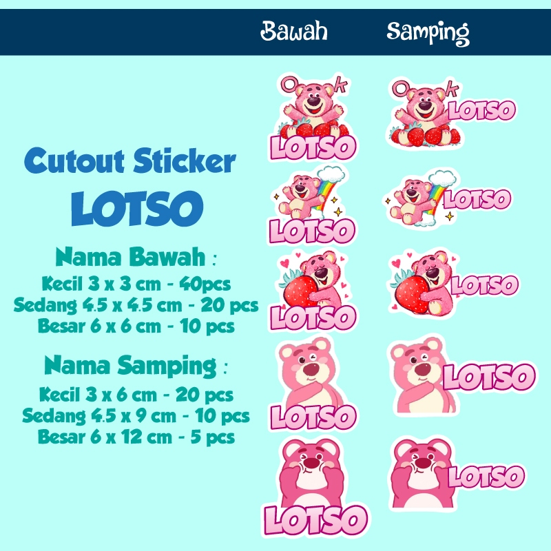 

sticker label nama cutout lotso
