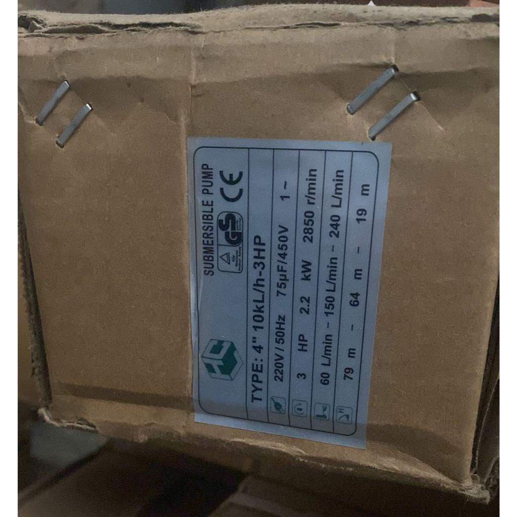 3HP - HCL SUBMERSIBLE PUMP 4" SDM 10/13 - 3HP OUTPUT 2" 2200 Watt Pompa Submersible Tenaga 3 HP Outp