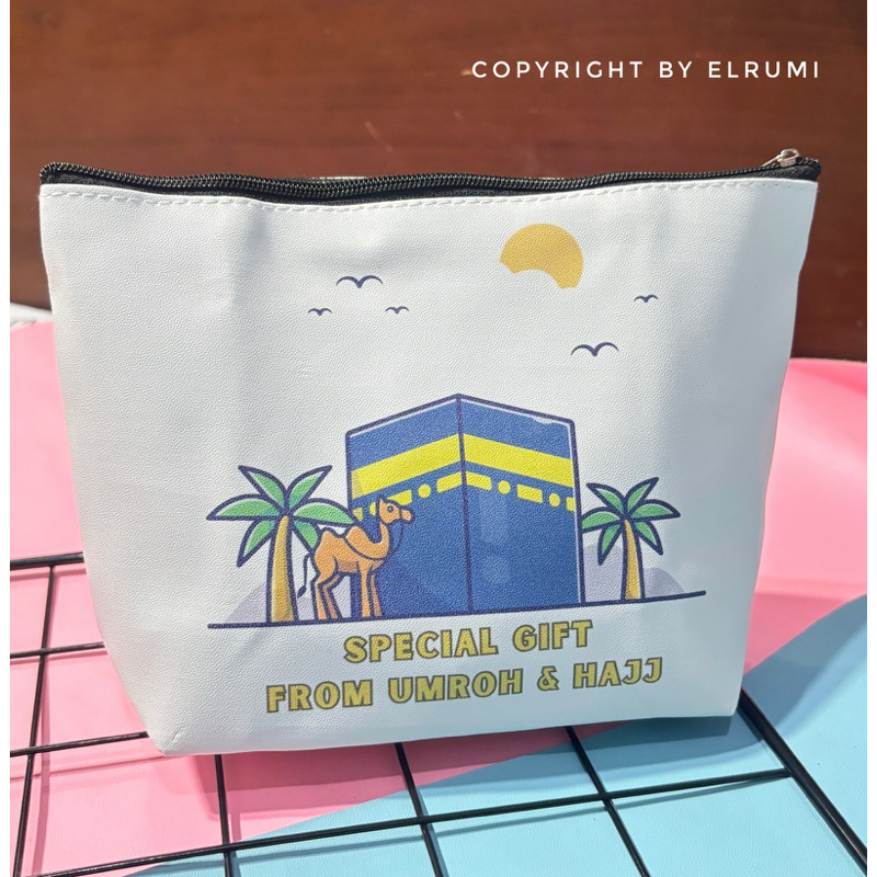 Pouch Saja Dompet Makkah Souvenir Umroh Oleh Oleh Baitullah Wallet Bingkisan Kakbah