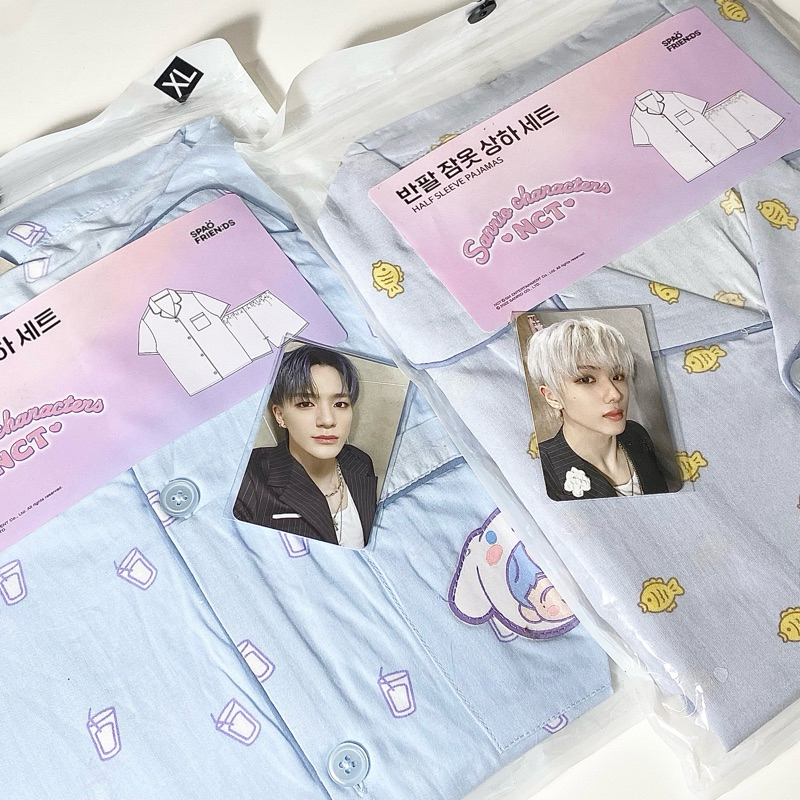 READY STOCK OFFICIAL NCT DREAM PAJAMAS SPAO X SANRIO SHORT SLEEVE FULLSET PHOTOCARD PC JENO JISUNG