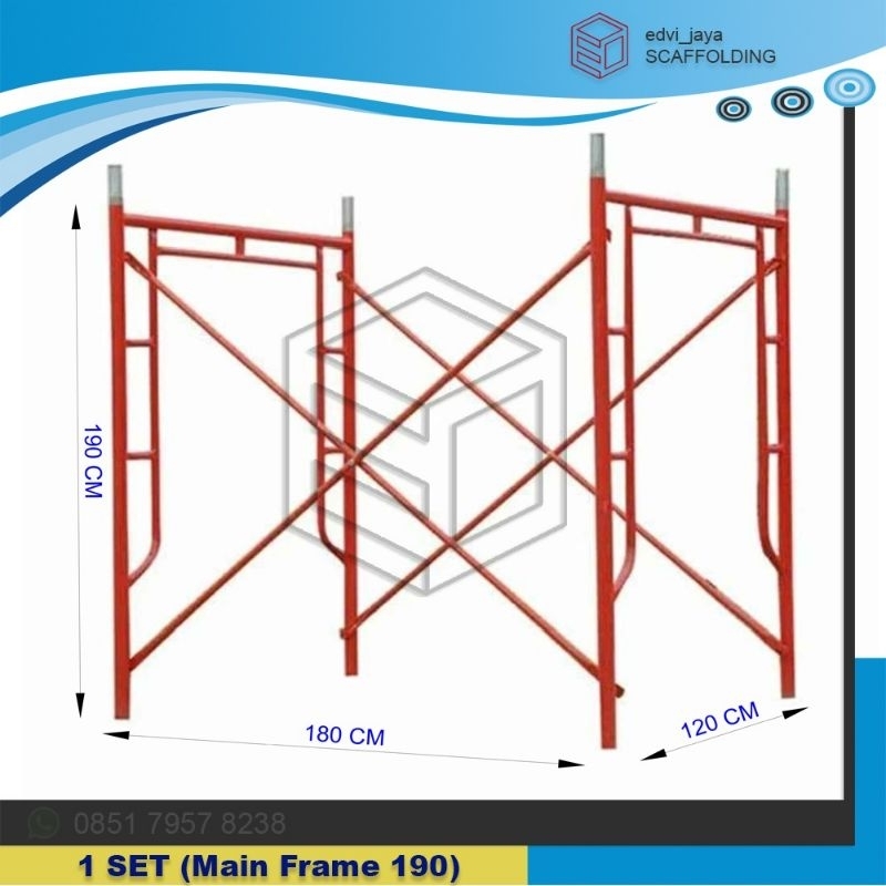 SCAFFOLDING TINGGI 190 CM / MAIN FRAME 190 / STEGER TINGGI 190