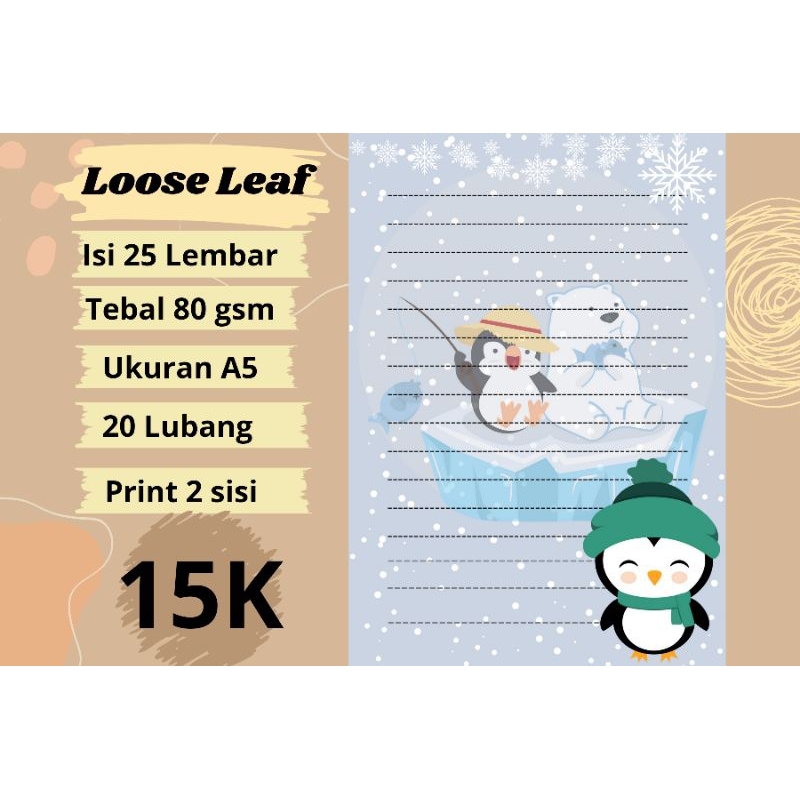 

Kertas Loose Leaf/ Kertas Binder Pinguin 1