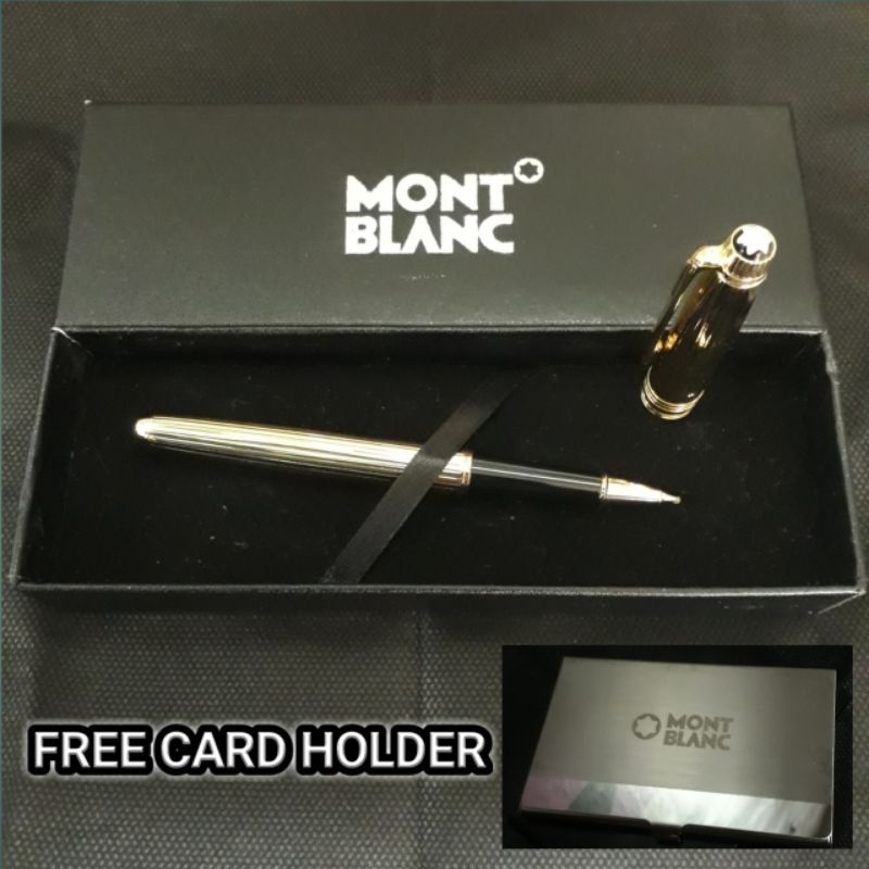 

Bollpoint Mewah Exlusive MONBLC Gold Polish Gratis Card Holder Montblanc