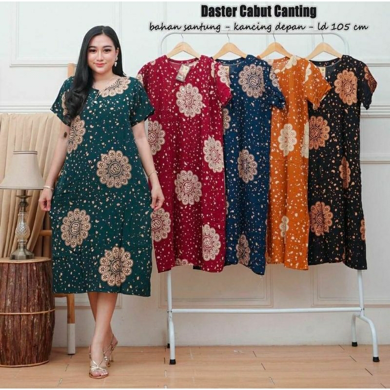 Daster Kekinian Baju Tidur Karen Kerut dada Saku Depan Tali Samping Bahan Rayon premium Lengan panja