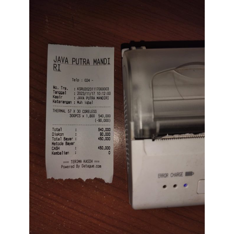

58X50 Core + Cover KERTAS THERMAL STRUK KASIR PRINTER BLUETOOTH 58MM