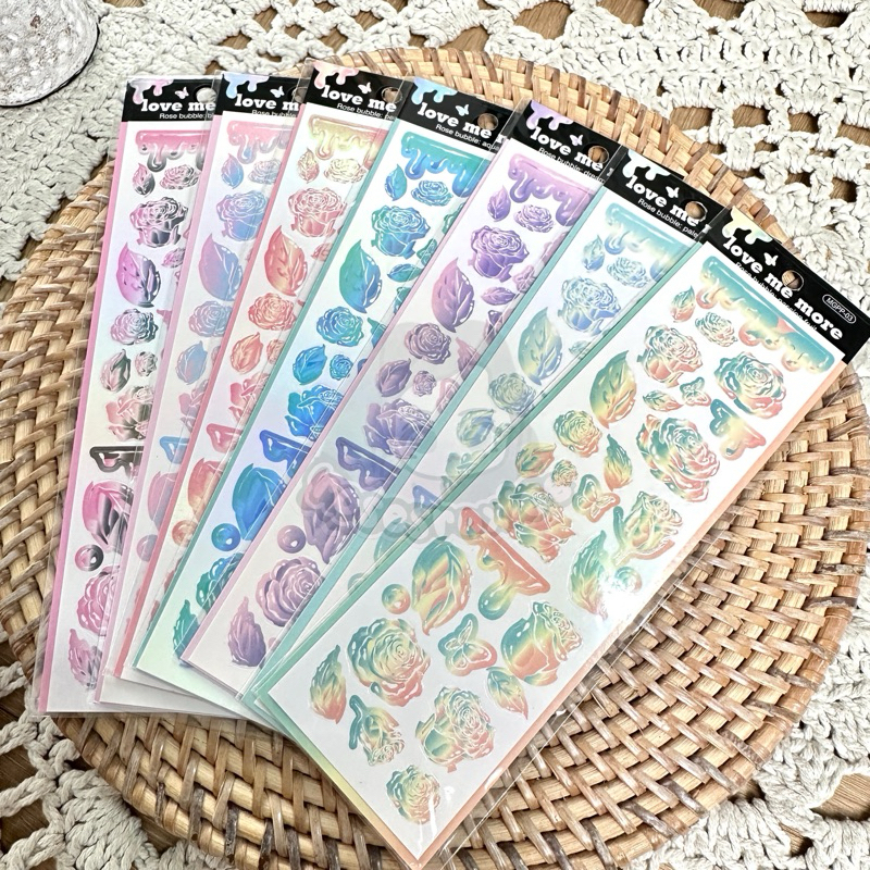 

STICKER ROSE BUBBLE DECOR JOURNAL HOLOGRAM