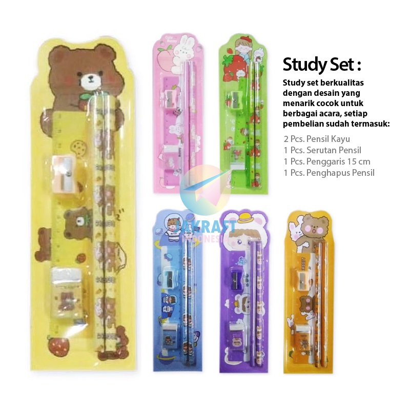 

BIG PROMO 1 Set Paket Alat Tulis isi 5 Study Set Souvenir Sekolah Stationery Anak WJTZ5616