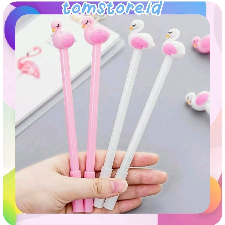 

BRAND TOMSTOREID R26 PENA KARAKTER FLAMINGGO PULPEN LUCU ALAT TULIS GEL PENA CAIR STATIONERY MURAH COD