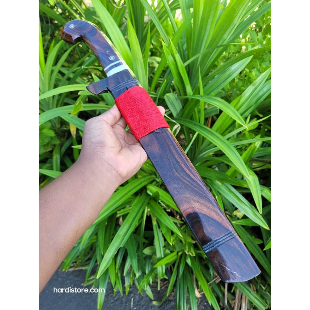 ID PISAU SEMBELIH 30 CM BAJA PER DELMAN MIRROR POLISH, SARUNG DAN HANDLE KAYU SONOKELING