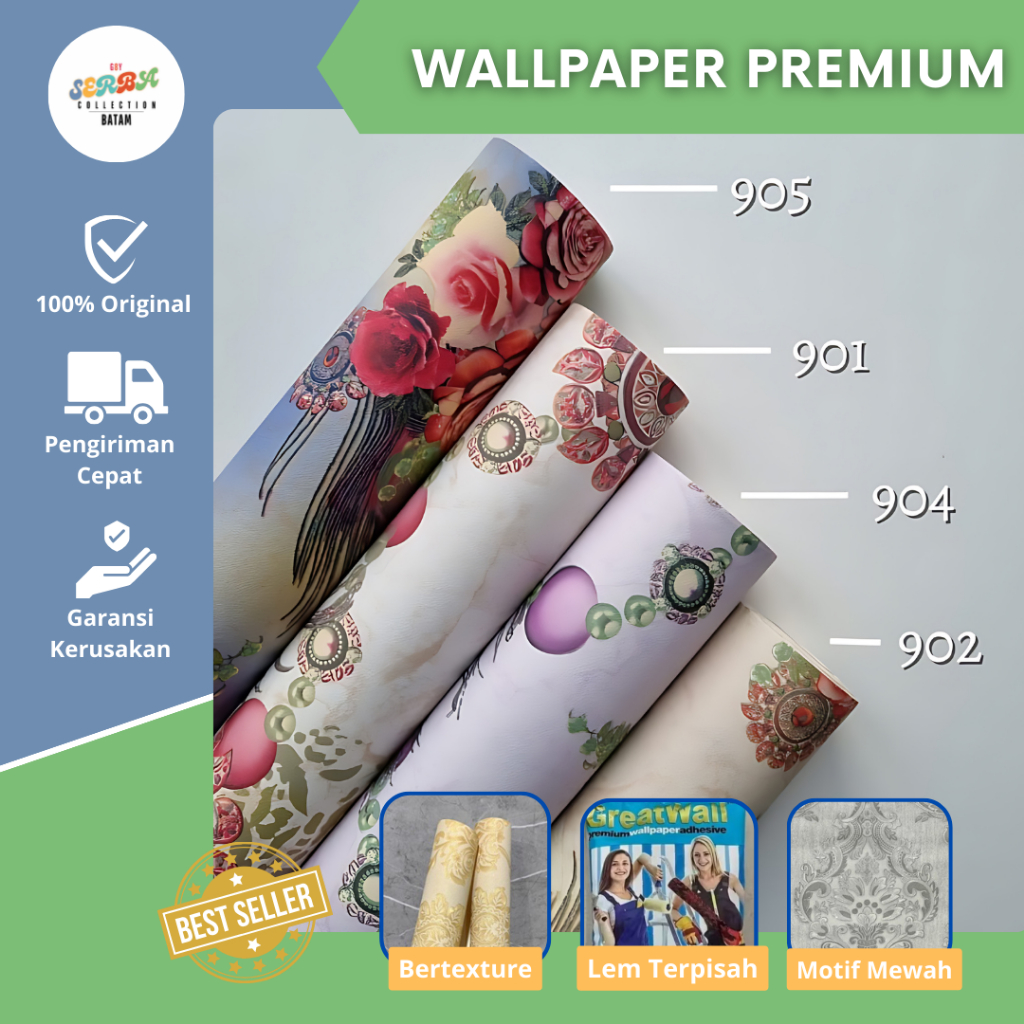 Wallpaper Murah/Wallpaper premium/Wallpaper bertekstur/Wallpaper tanpa lem