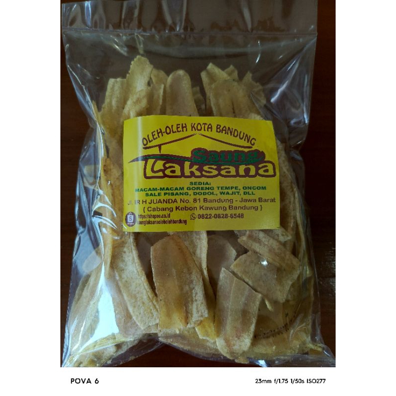 

kripik pisang asin berat netto 200 gram setelah d kemas 250 gram