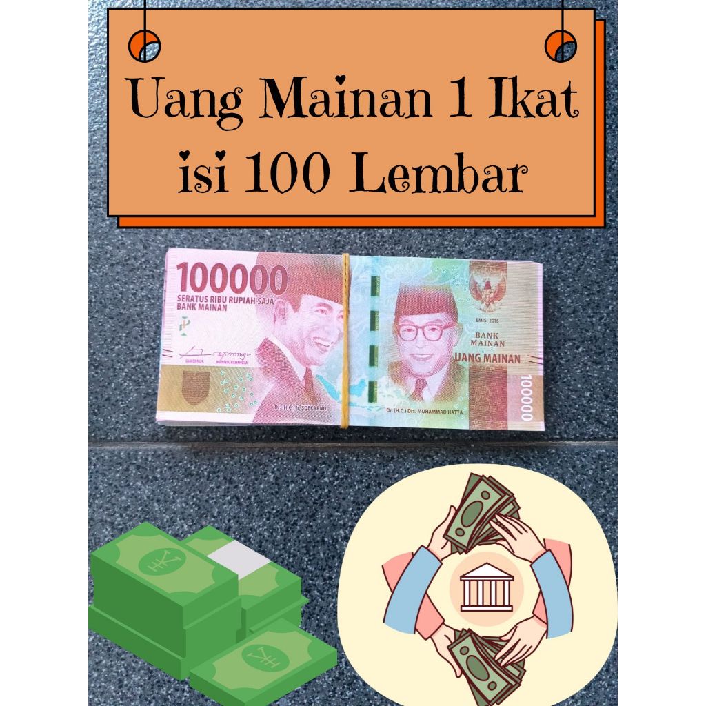 UANG UANGAN MAINAN GLOSSY 100 LEMBAR