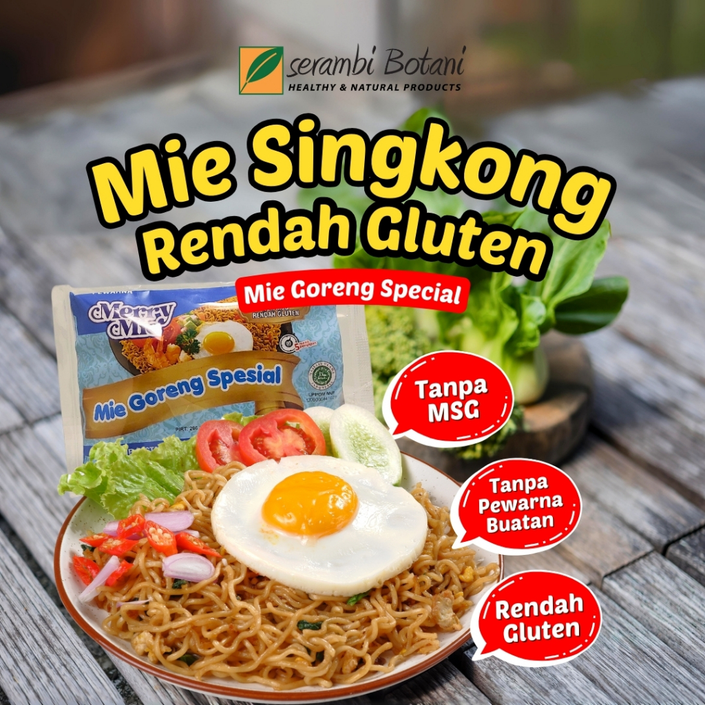 

Mie Instan Less Gluten Merry Mie Rasa Goreng Sehat
