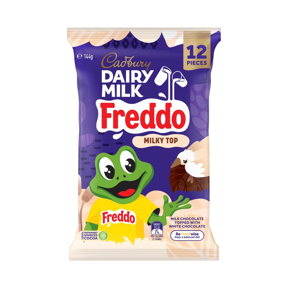 

Cadbury Dairy Milk Chocolate Freddo Milky Top Sharepack 12 Pack | 144g Australia