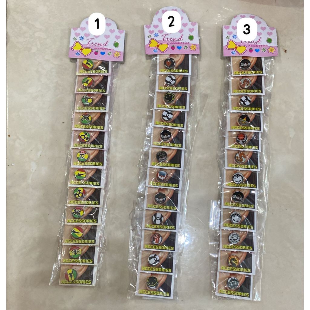 Anting magnet karakter random / Anting Magnet Hitam Pria Wanita Anting Klip Tanpa Tindik Anting BTS 