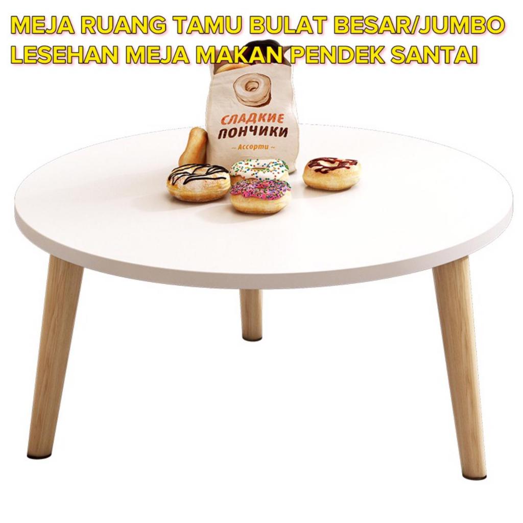 Meja Ruang Tamu Bulat Besar/Jumbo Lesehan Meja Makan Pendek Santai