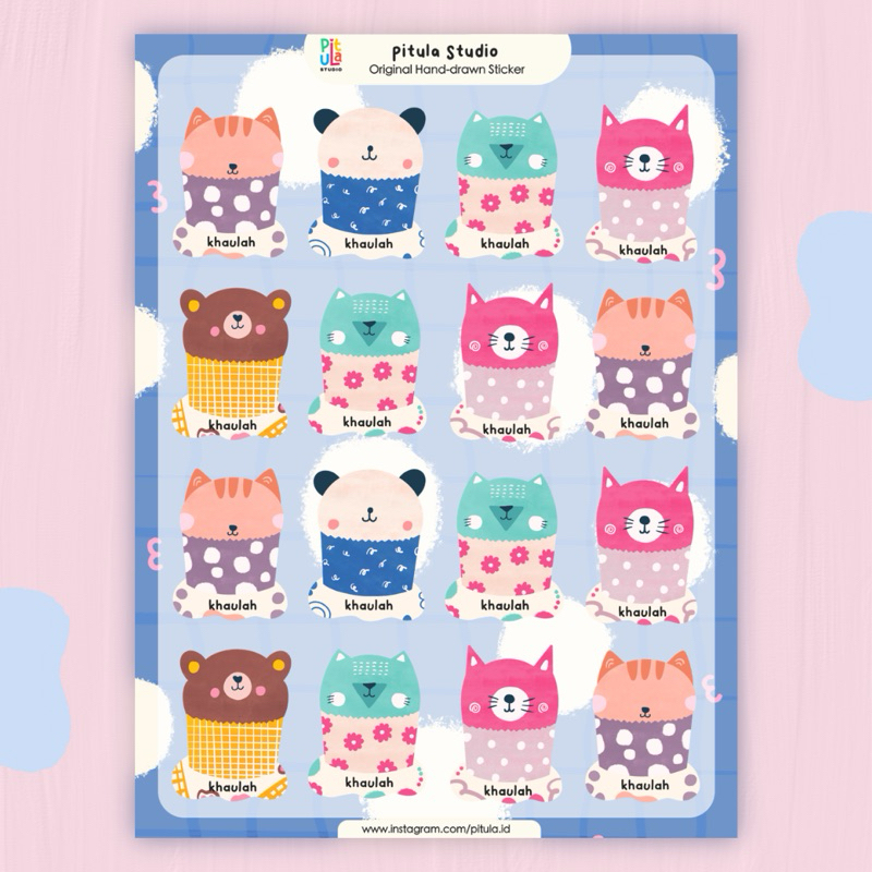 

Stiker Nama Waterproof - Cutie (A6) by Pitula Studio