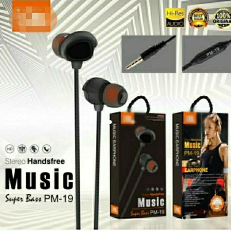 Headset earphone stereo J PM-19 Extra Bass