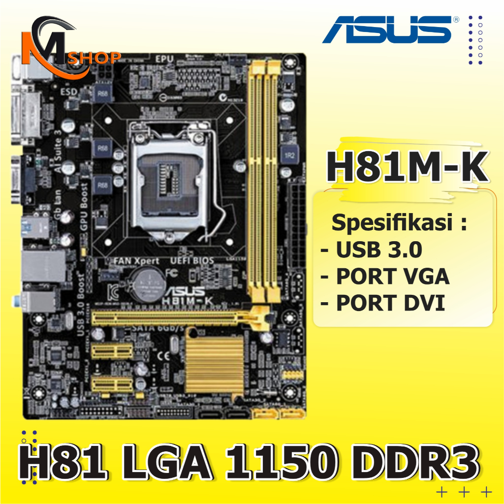 Motherboard Mainboard Mobo Intel H81 Haswell Socket 1150 DDR3 Asus