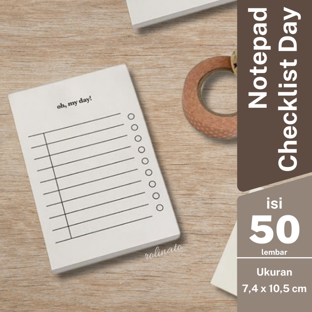 

Notepad Checklist Uk. A7 / Memopad Buku List Catatan Harian