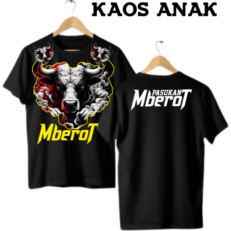 kaos anak bantengan kaos anak mberot pasukan mberot bantengan hitam