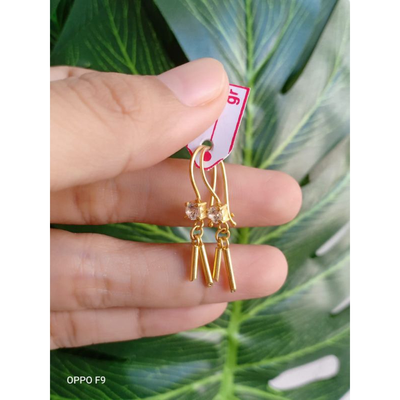 Anting Perak lapis emas 22 karat