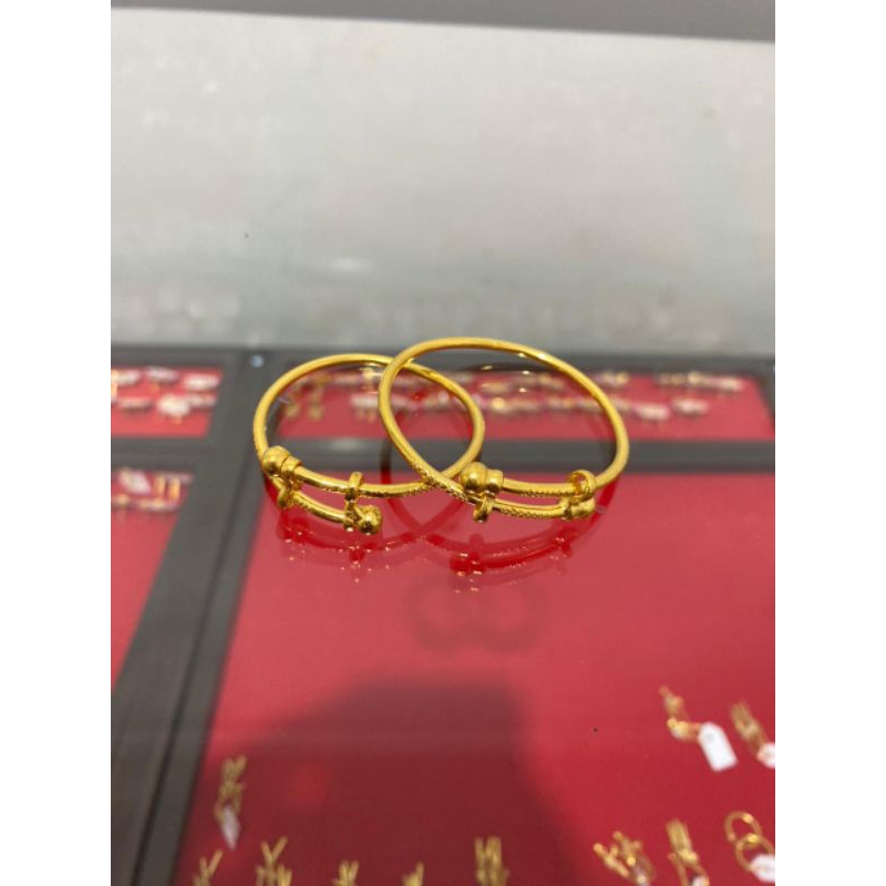 gelang bayi koin lapis emas 22karat