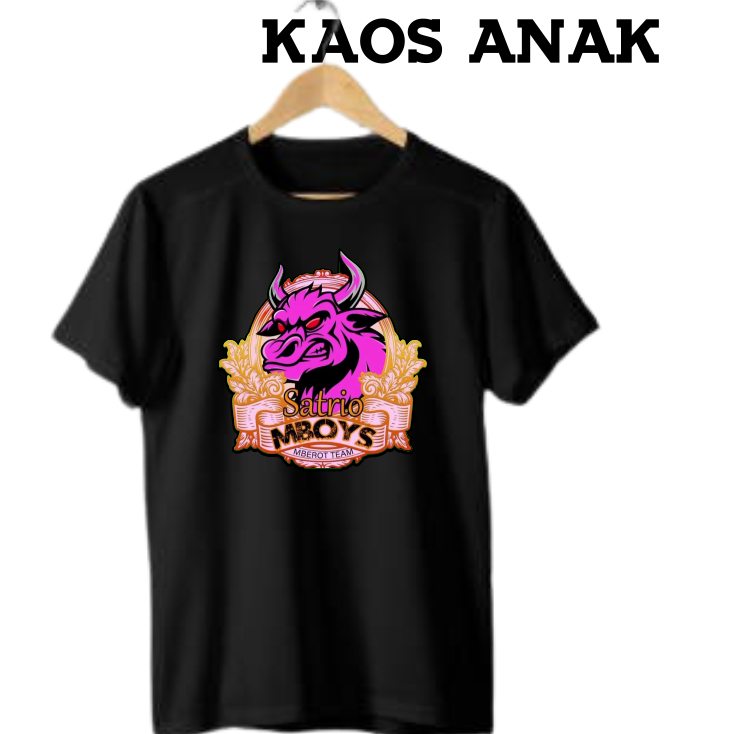 KAOS SATRIO MBOYS kaos anak bantengan kaos anak mberot pasukan mberot bantengan hitam